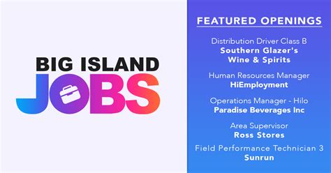 Temperatures remain. . Big island jobs